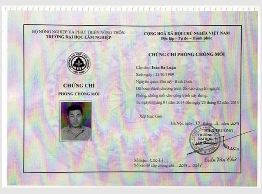 Chứng nhận kỹ năng chuyên môn của đội ngũ Hạnh Long