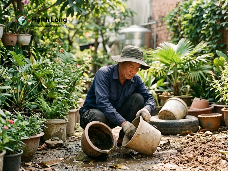 cách diệt muỗi ngoài vườn