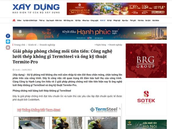 Báo Xây Dựng nhắc về công ty diệt mối Hạnh Long